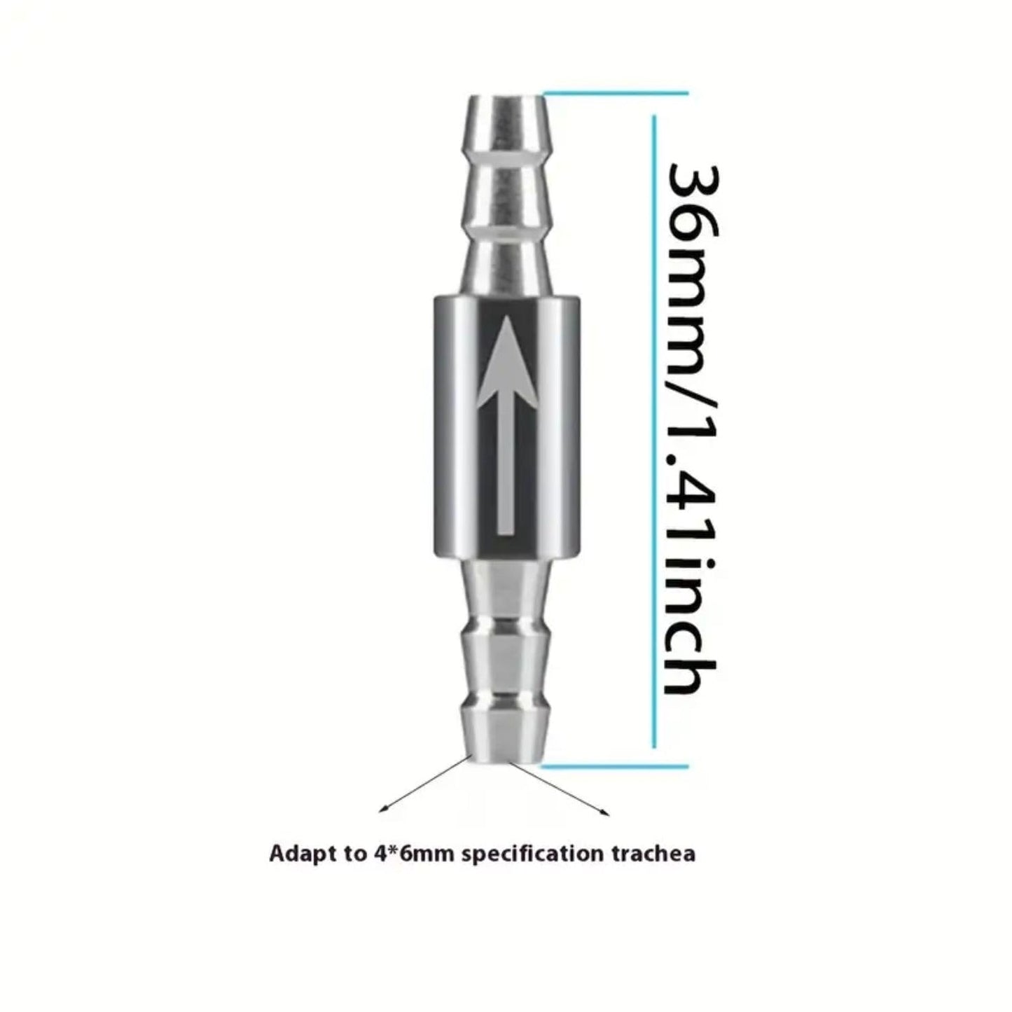Petzlifeworld 2 Pcs Stainless Steel Aquarium CO2 Check Valves for 4mm Pipes - Anti-Return Carbon Dioxide Diffusers for Fish Tank Setup, Compatible with CO2 Systems
