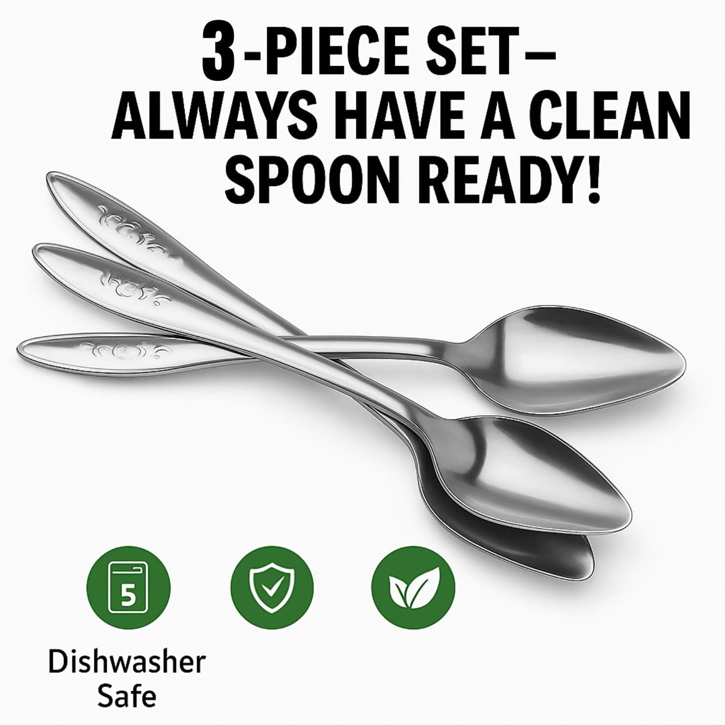 PetzLifeWorld 3PCS Stainless Steel Bird Feeding Spoons – Hand Feeding Tools for Baby Parrots, Budgies, Cockatiels | Safe, Durable, Non-Toxic | Ideal for Formula, Supplements, Meds & Daily Avian Care
