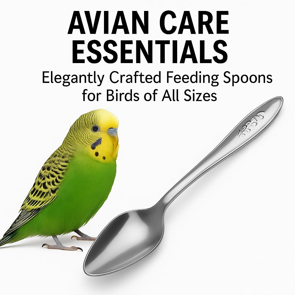 PetzLifeWorld 3PCS Stainless Steel Bird Feeding Spoons – Hand Feeding Tools for Baby Parrots, Budgies, Cockatiels | Safe, Durable, Non-Toxic | Ideal for Formula, Supplements, Meds & Daily Avian Care