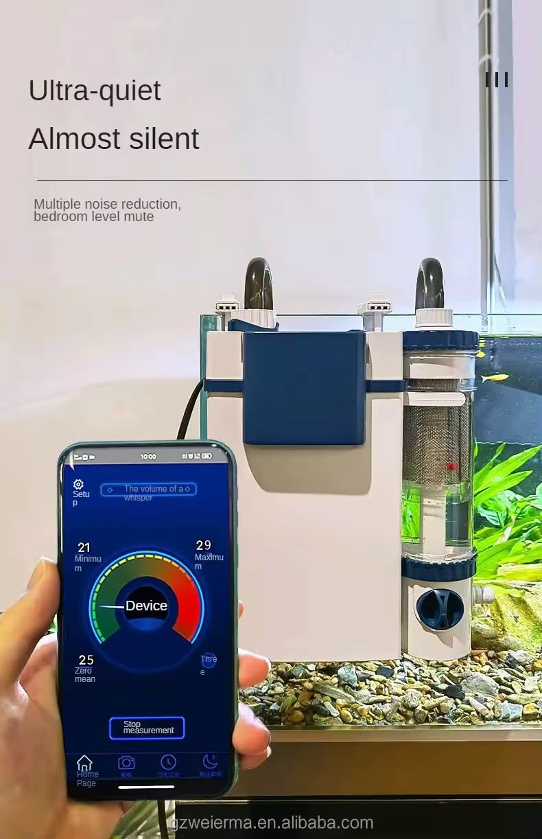 Sun-Sun Large Flow Hang-On Back Aquarium Filter Silent External Bio Power Filter For Freshwater & Planted Fish Tanks | Multi-Stage Filtration System (YBF 500 | 6W | 500L/Hr)