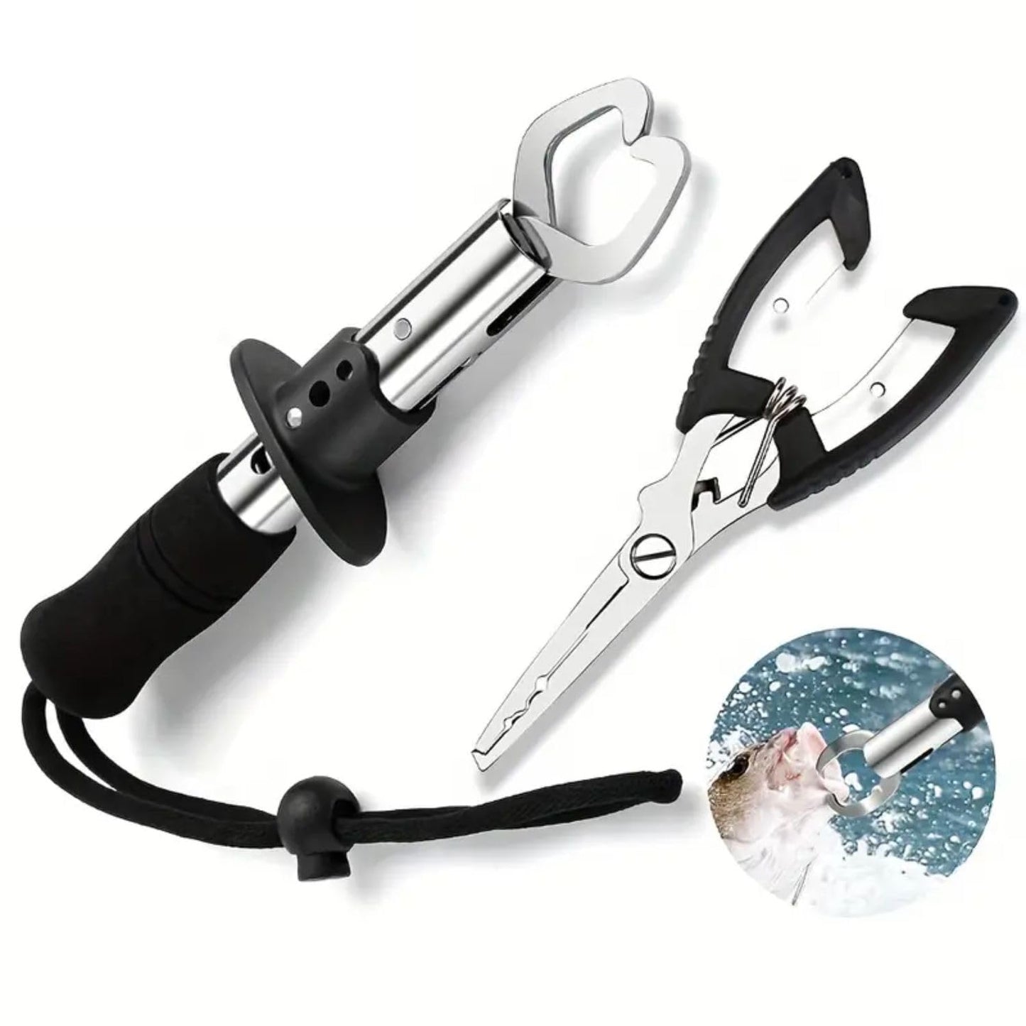 VAYINATO® 2-in-1 Must Have Fishing Accessory Combo | Line Cutting Plier & Fish Lip Gripper Tool | Durable, Ergonomic & Easy to Use | Must-Have Gear for Freshwater & Saltwater