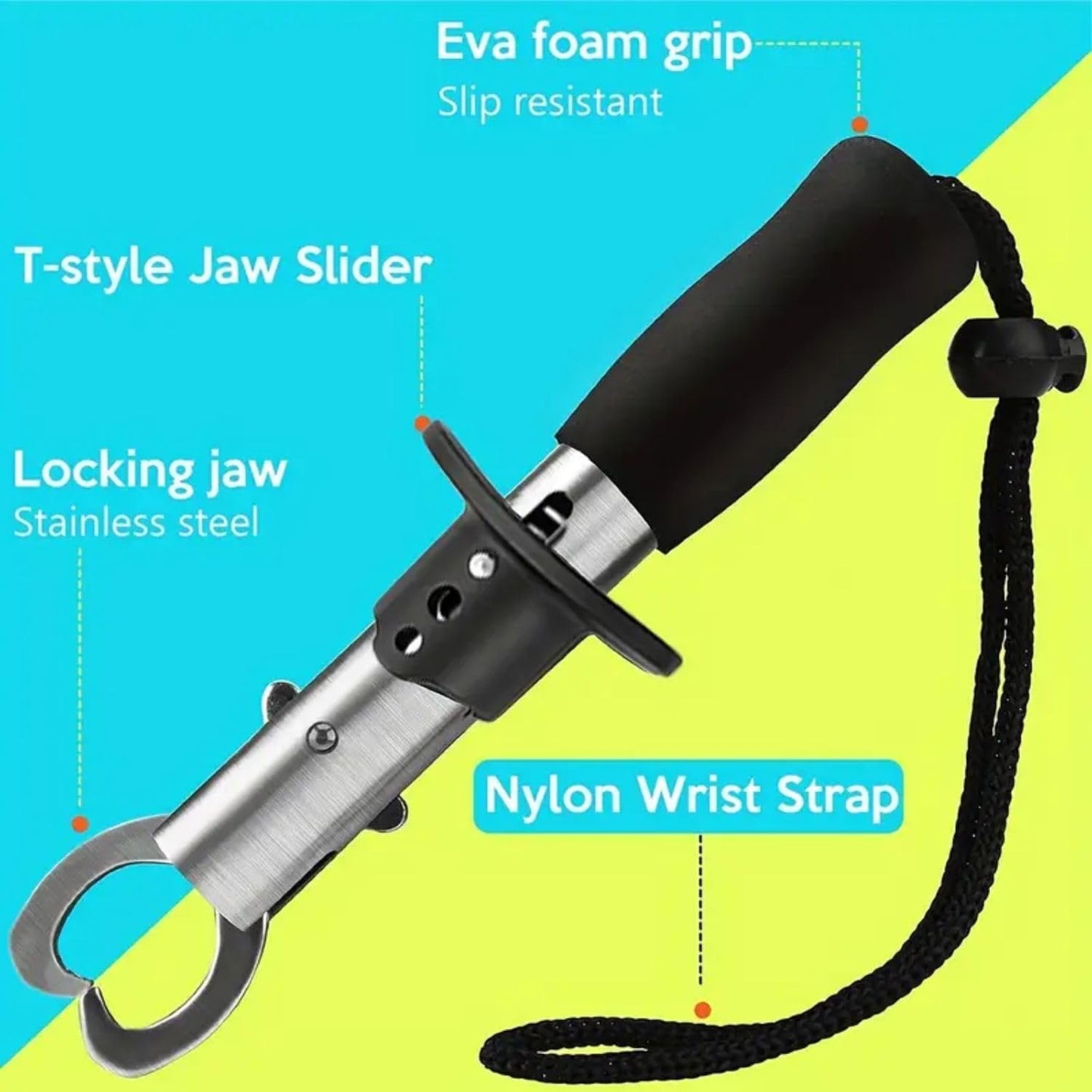 VAYINATO® 2-in-1 Must Have Fishing Accessory Combo | Line Cutting Plier & Fish Lip Gripper Tool | Durable, Ergonomic & Easy to Use | Must-Have Gear for Freshwater & Saltwater