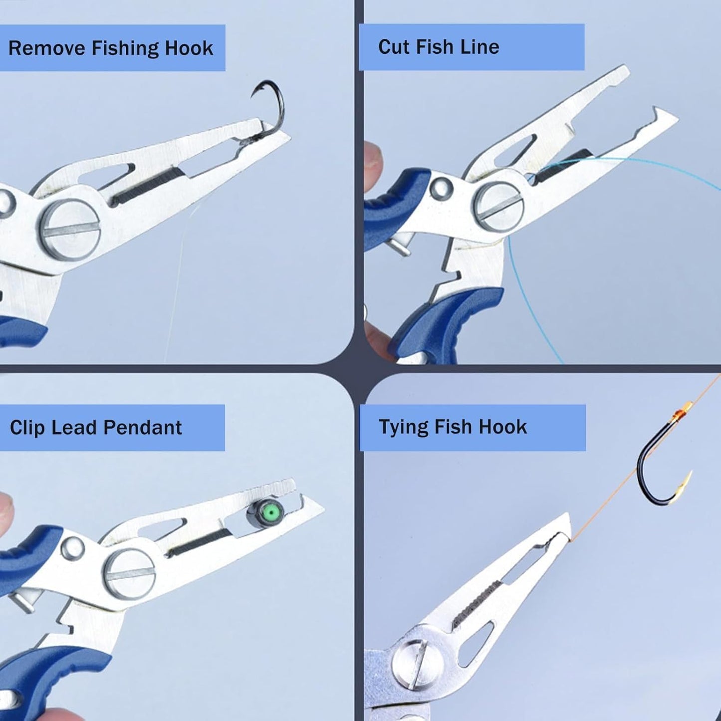 VAYINATO® 2-in-1 Must Have Fishing Accessory Combo | Line Cutting Plier & Fish Lip Gripper Tool | Durable, Ergonomic & Easy to Use | Must-Have Gear for Freshwater & Saltwater
