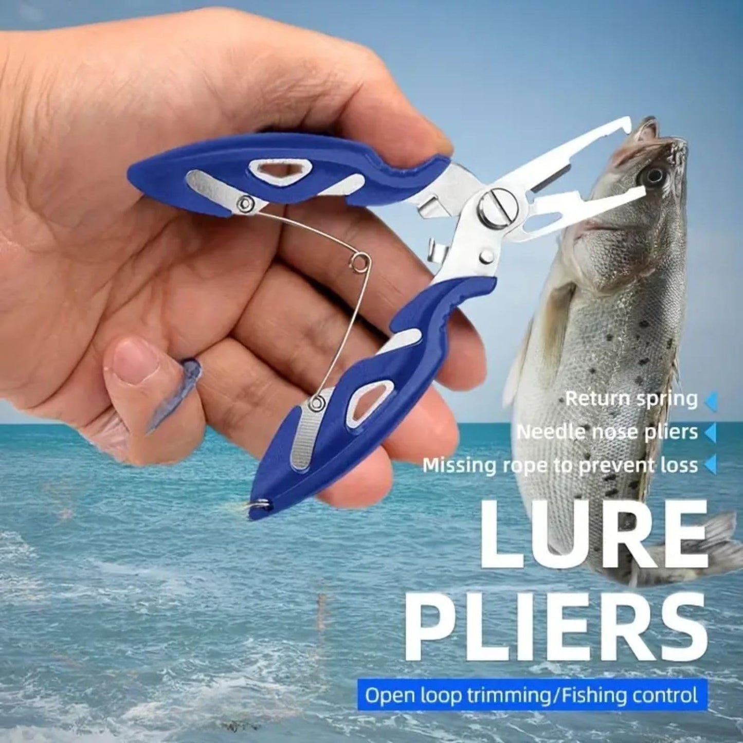 VAYINATO® 2-in-1 Must Have Fishing Accessory Combo | Line Cutting Plier & Fish Lip Gripper Tool | Durable, Ergonomic & Easy to Use | Must-Have Gear for Freshwater & Saltwater