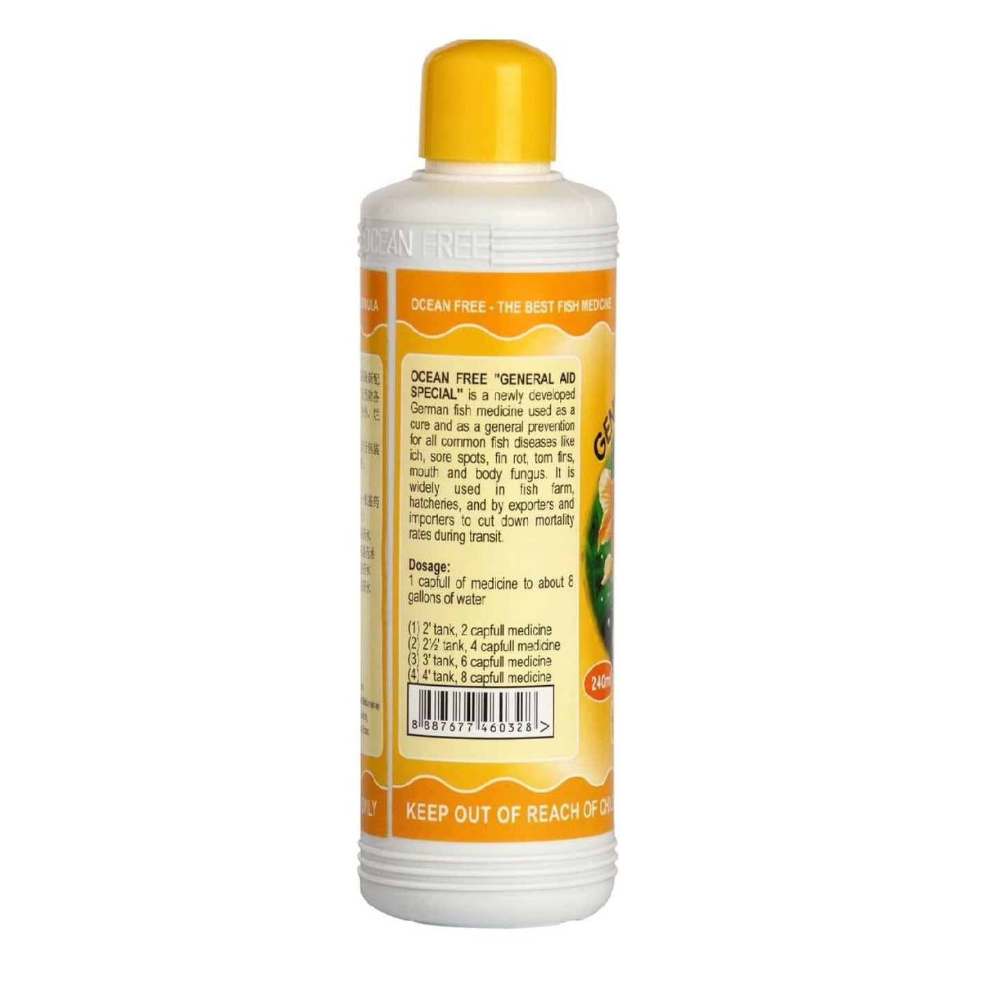 Ocean Free Aquarium Fish Care Combo Pack (240ml*4) - General Aid Special, Gill Fungus Special, White Spot Special, Anti-Chlorine