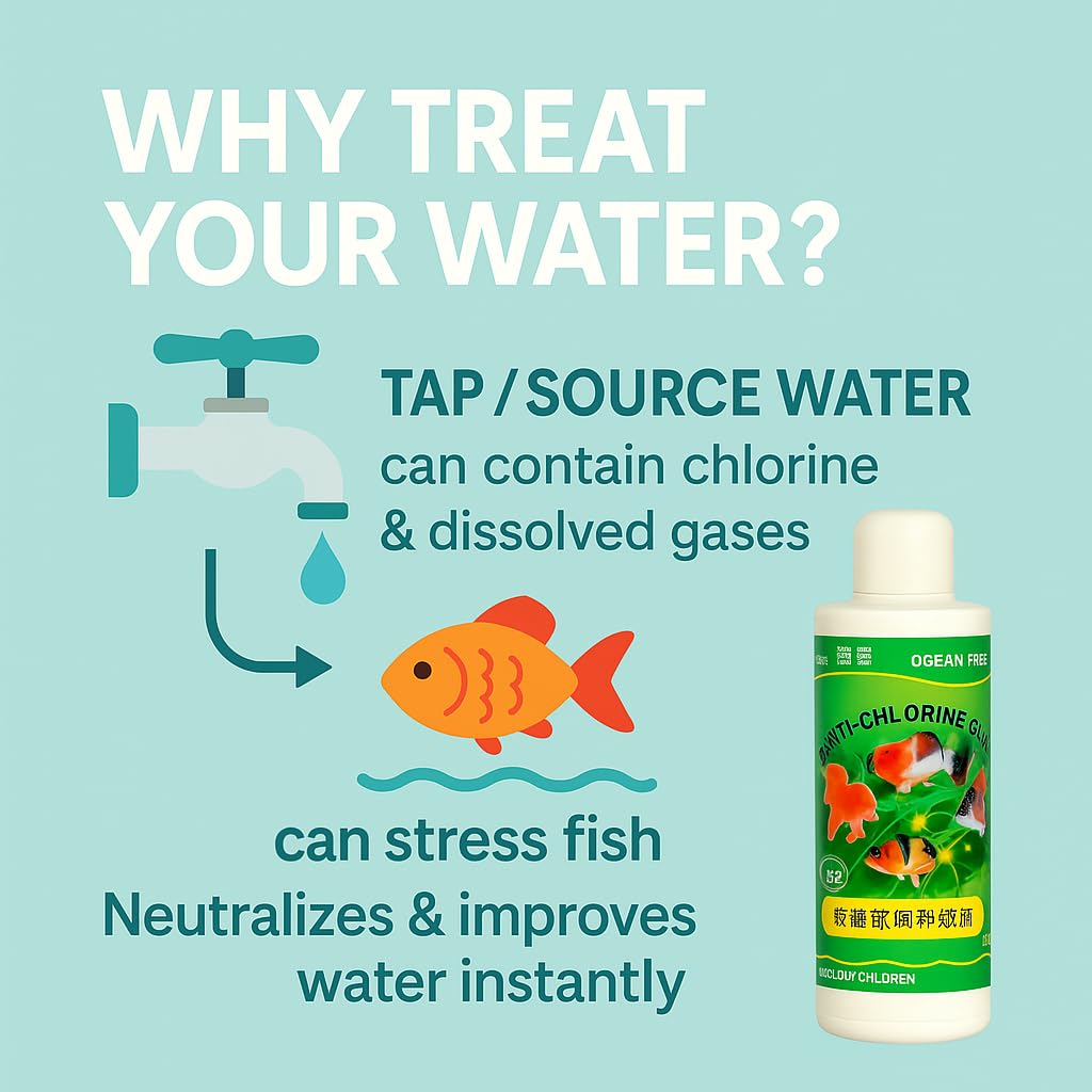 Ocean Free 240Ml Anti-Chlorine Aquarium Water Conditioner – Instantly Removes Chlorine & Chloramine | Safe for Fish, Shrimp & Plants | Freshwater & Saltwater Use