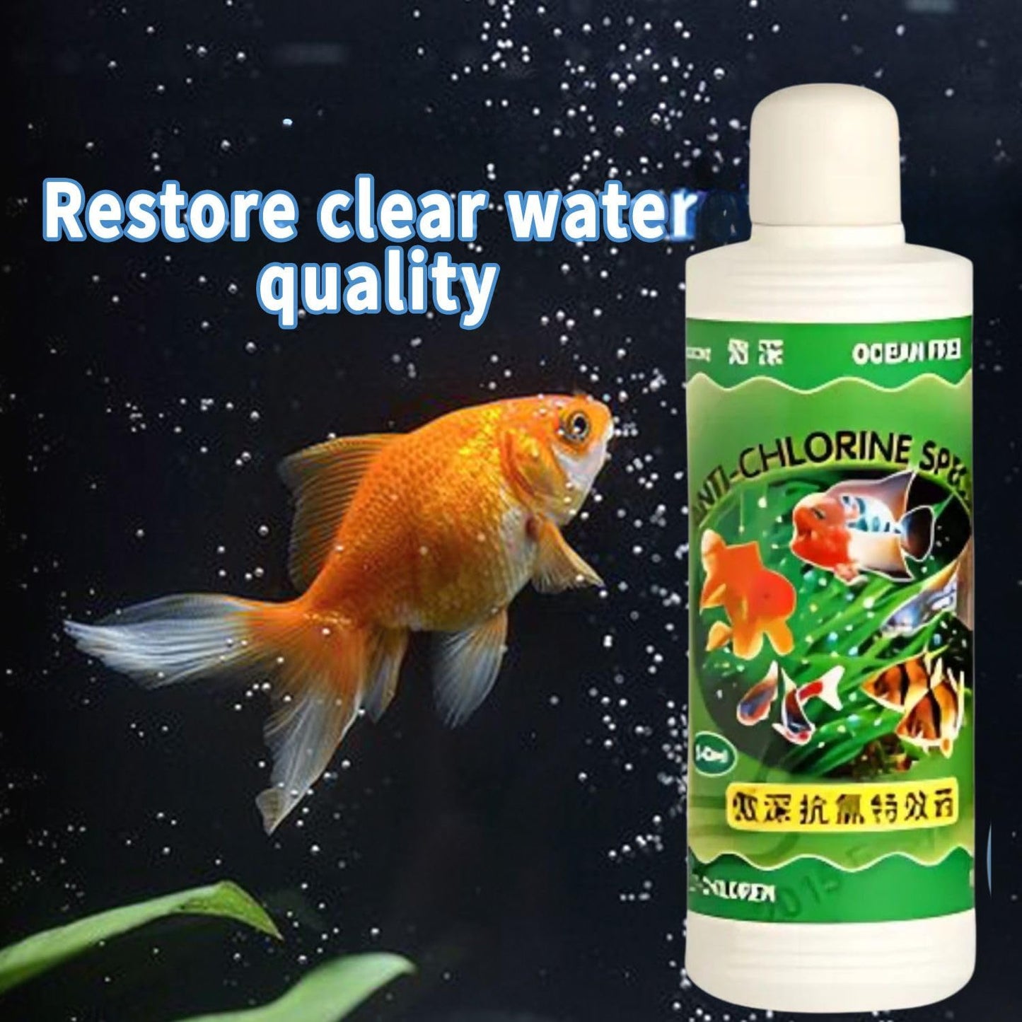 Ocean Free 240Ml Anti-Chlorine Aquarium Water Conditioner – Instantly Removes Chlorine & Chloramine | Safe for Fish, Shrimp & Plants | Freshwater & Saltwater Use