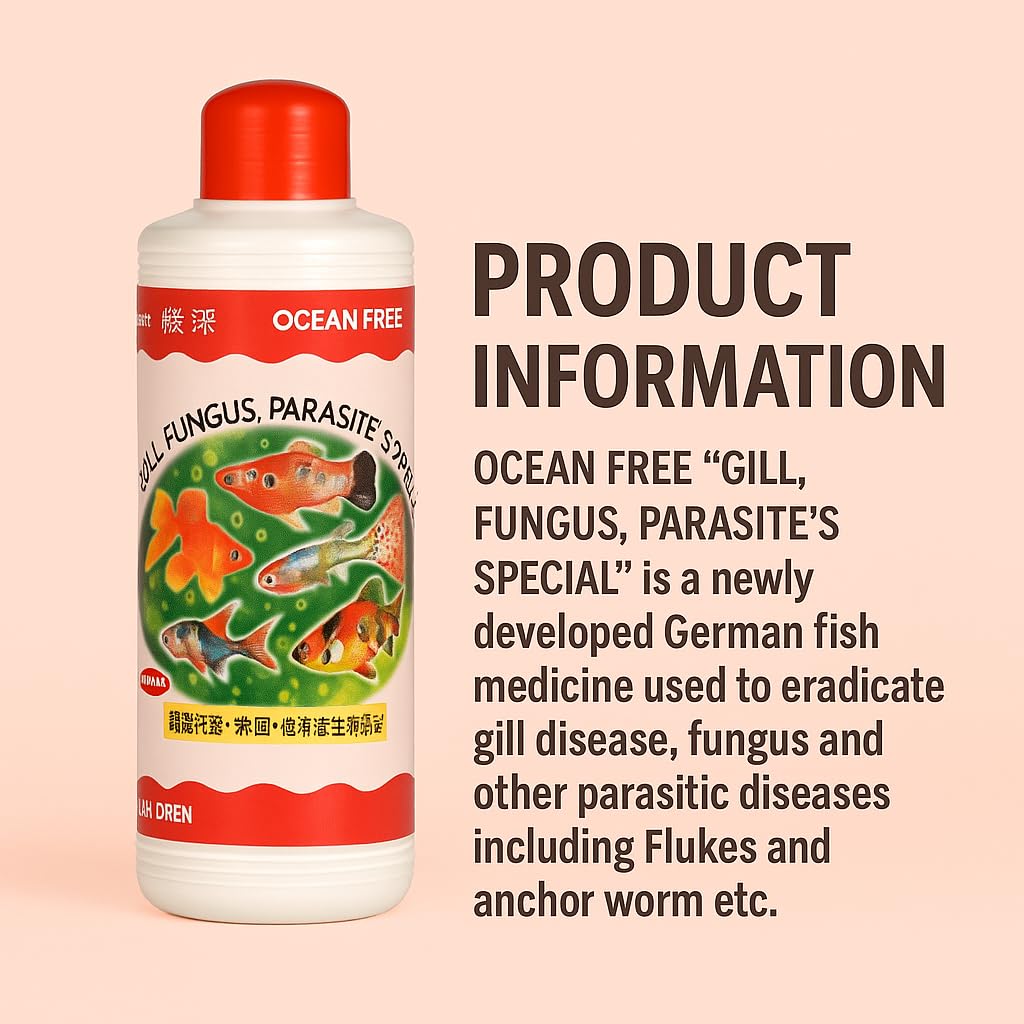 Ocean Free 240Ml Gill Fungus Special | Fast-Acting Treatment for Freshwater & Saltwater Fish | Safe for Plants