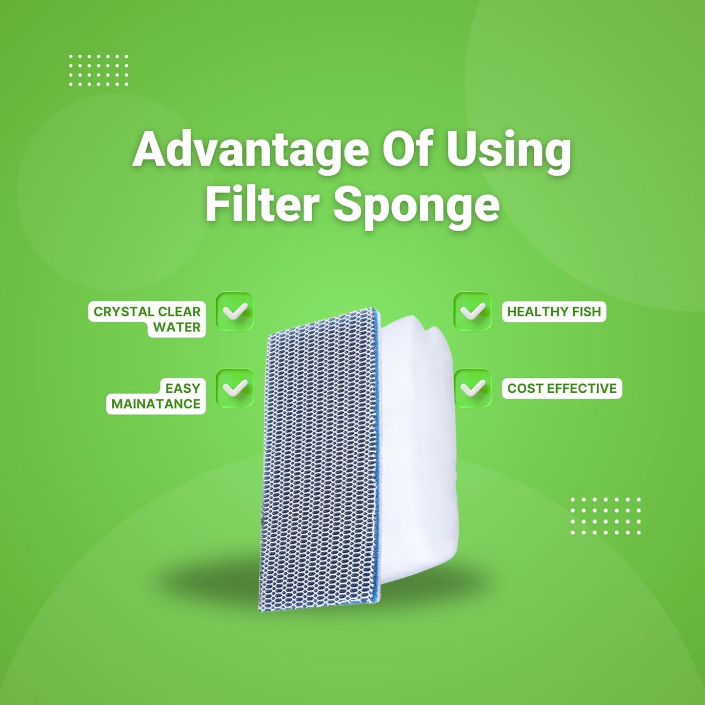 VAYINATO Aquarium Filter Sponge Combo – Reusable 8D Sponge (50x11cm) & White Filter Pad (90x30cm) – Mechanical Filtration for Fish Tanks, Sump Filters & Canister Filters