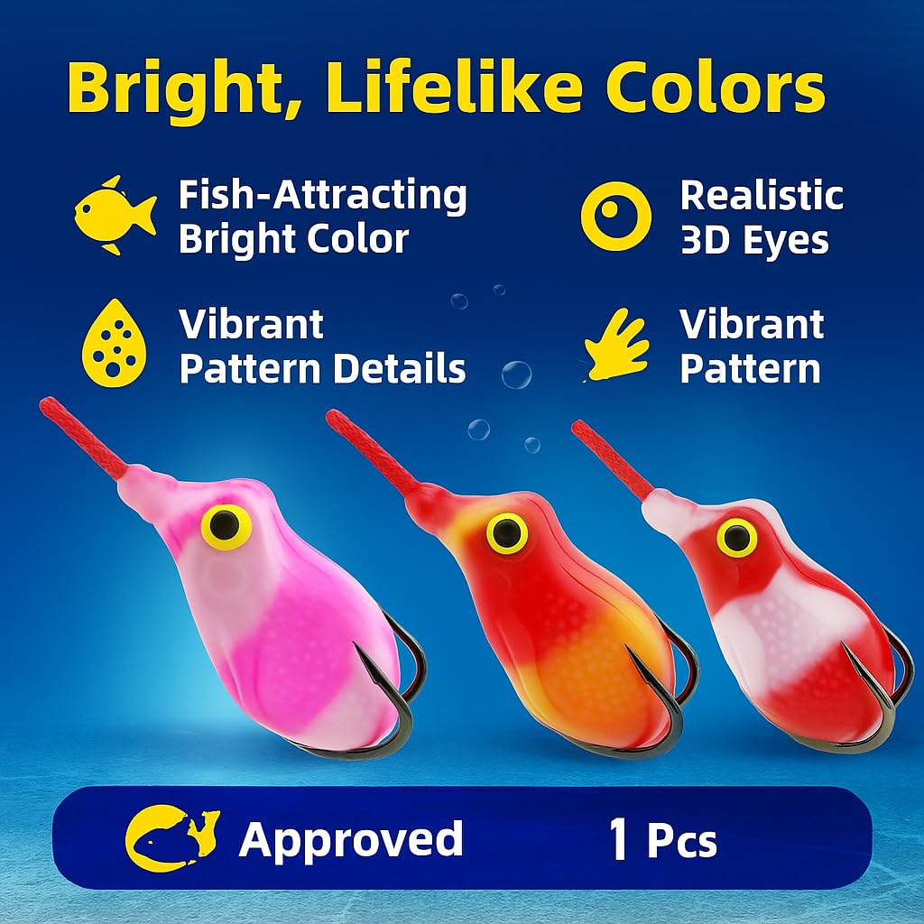PetzLifeWorld Realistic Soft Frog Fishing Lure 1pc – Topwater Floating Frog Bait with Double Hooks – Weedless Design for Bass, Snakehead, Pike – Life-Like Action | Random Colour