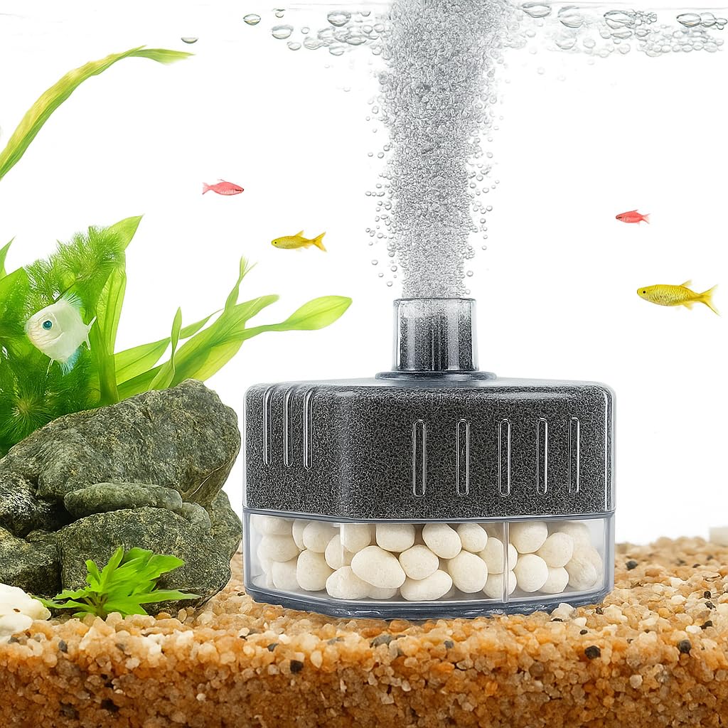 PetzLifeWorld Aquarium Sponge Filter BL - SERIES with 2M Airline Tube | Air-Powered Oxygen Bubble Filter for Small Fish, Betta, Shrimp Tanks | Biological Filtration | Quiet & Gentle | Air Pump Not Included