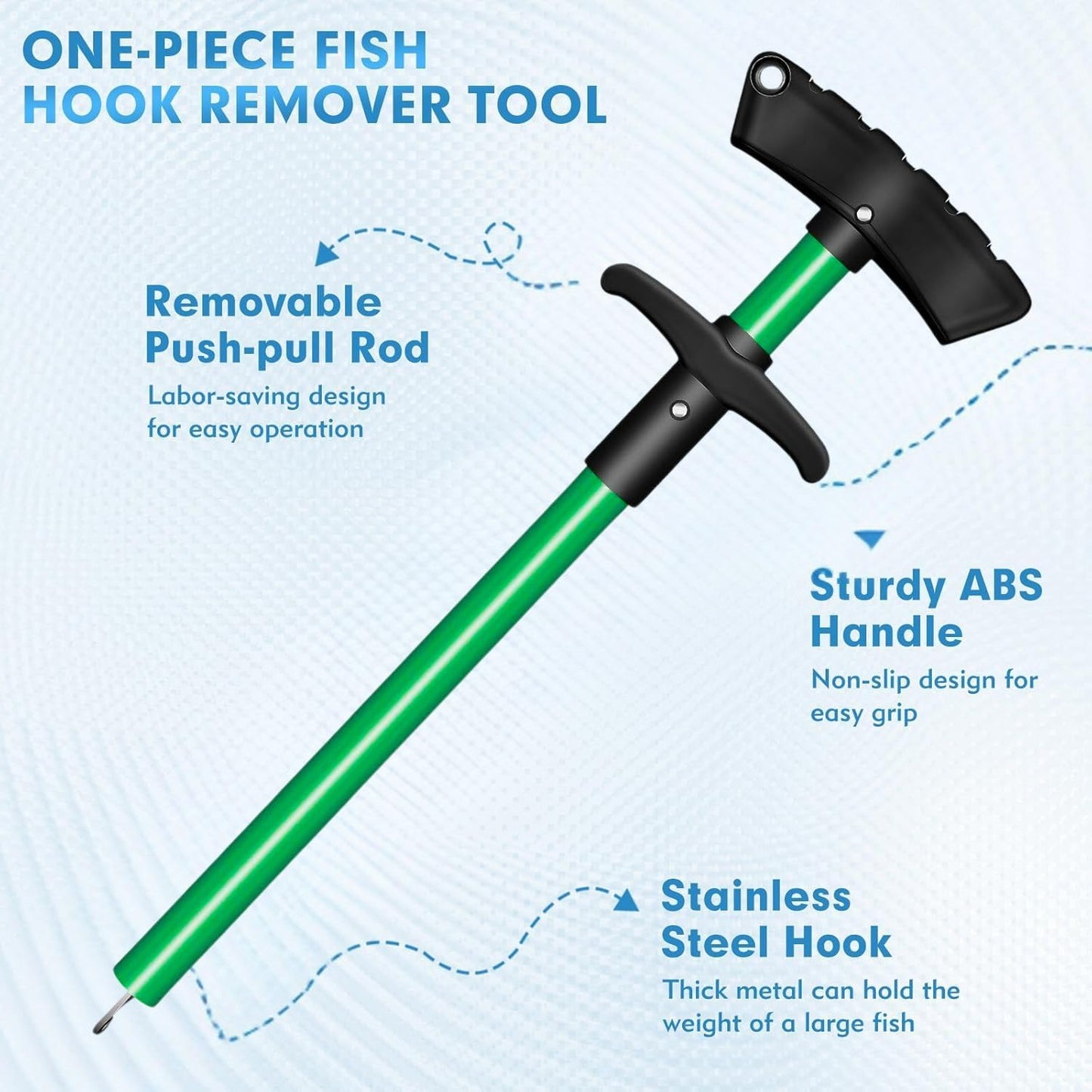 VAYINATO® T-Shaped Quick & Painless Fish Hook Remover Tool | Ergonomic Handle, Durable Plastic & Metal Construction for Safe & Efficient Hook Removal on Catch-and-Release