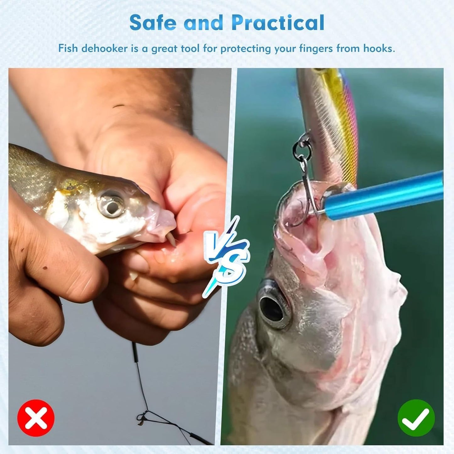 VAYINATO® T-Shaped Quick & Painless Fish Hook Remover Tool | Ergonomic Handle, Durable Plastic & Metal Construction for Safe & Efficient Hook Removal on Catch-and-Release
