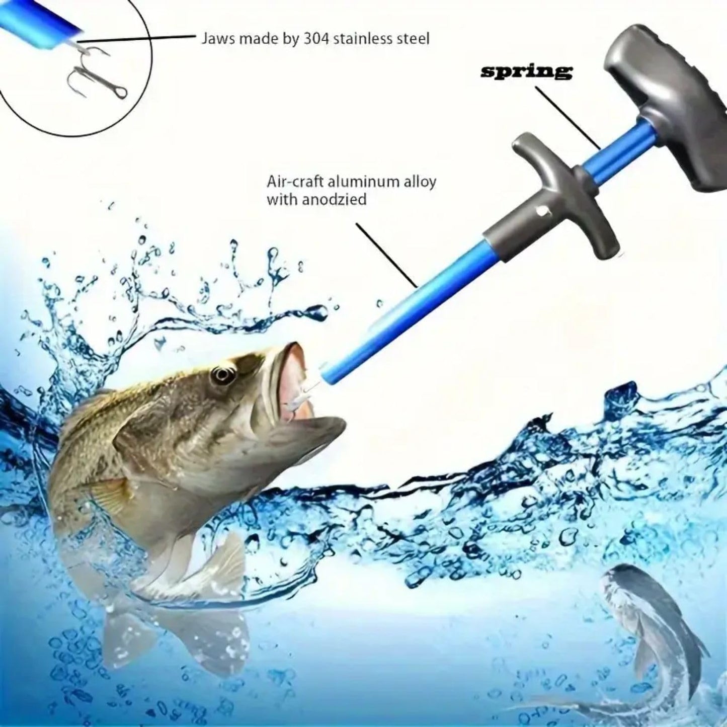 VAYINATO® T-Shaped Quick & Painless Fish Hook Remover Tool | Ergonomic Handle, Durable Plastic & Metal Construction for Safe & Efficient Hook Removal on Catch-and-Release