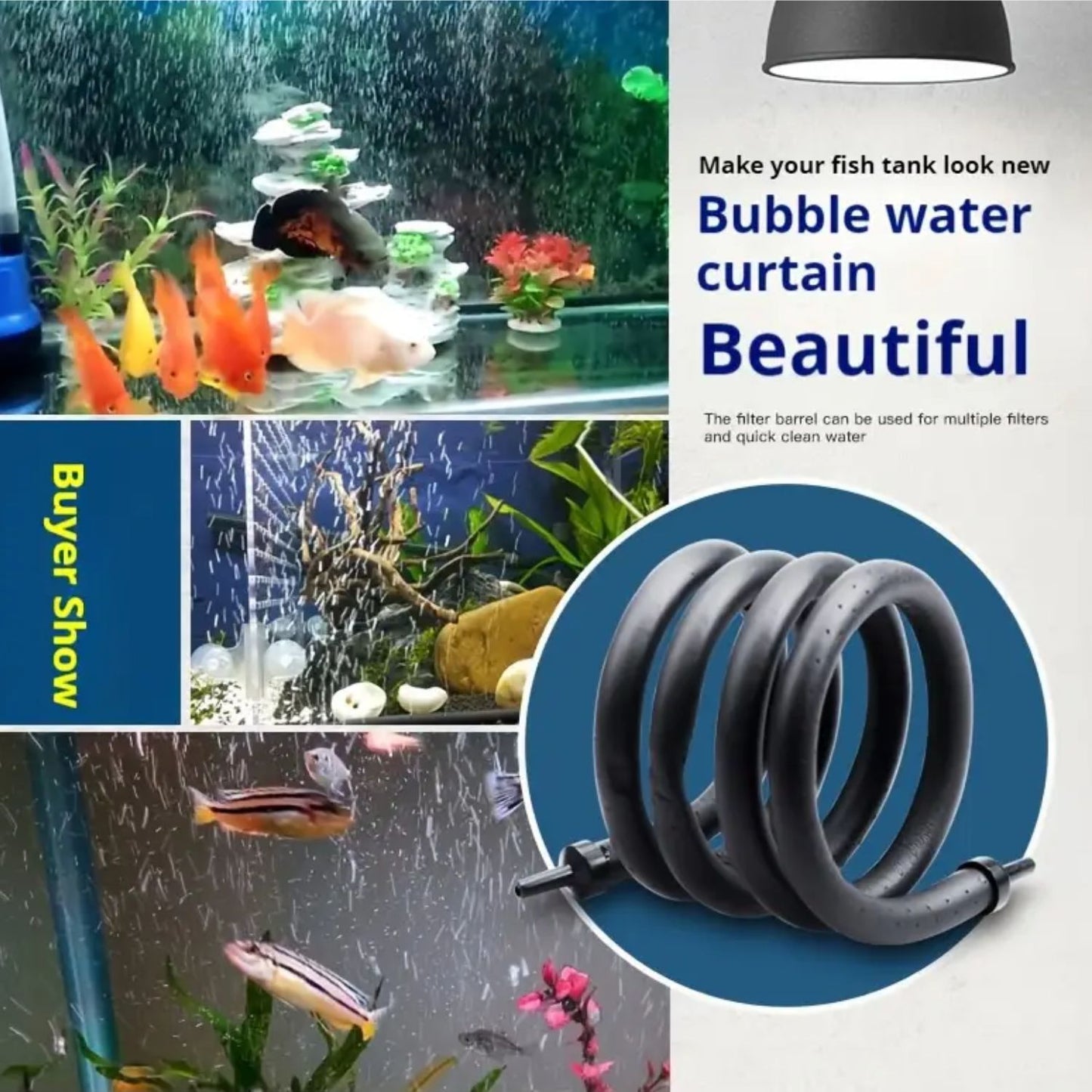 Petzlifeworld Aquarium Bubble Rubber Tube Diffuser Strip for Aquarium Oxygenation