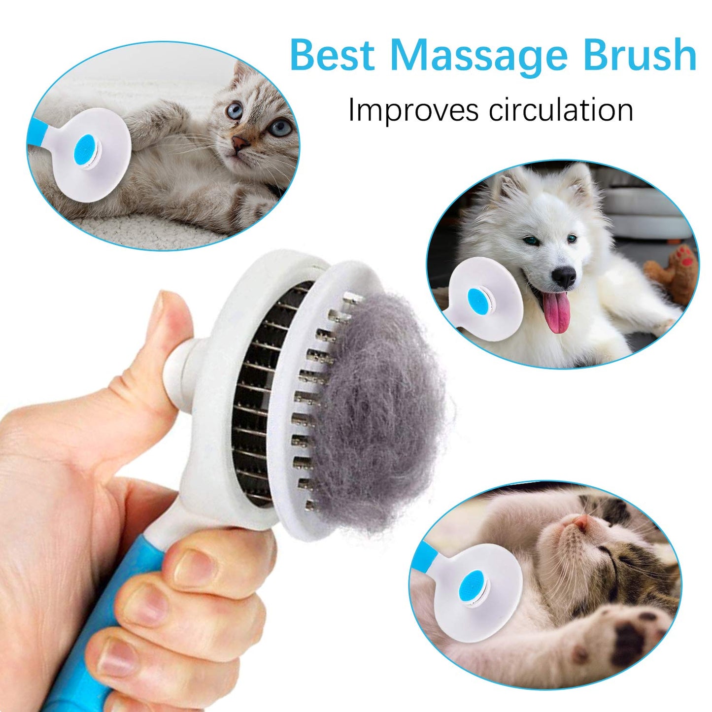 petzlifeworld Pet Grooming Brush Effectively Reduces Shedding by Up to 98% Professional Deshedding Tool for Dogs and Cats
