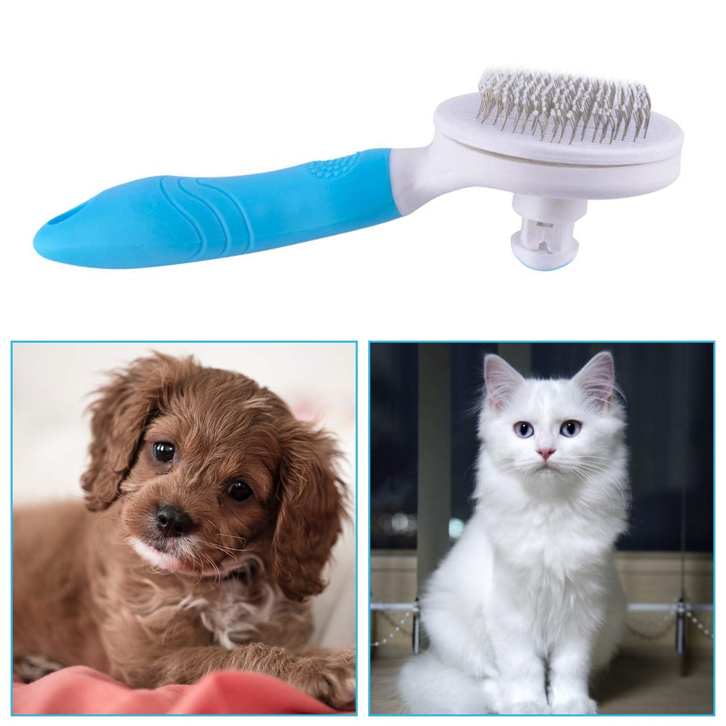 petzlifeworld Pet Grooming Brush Effectively Reduces Shedding by Up to 98% Professional Deshedding Tool for Dogs and Cats