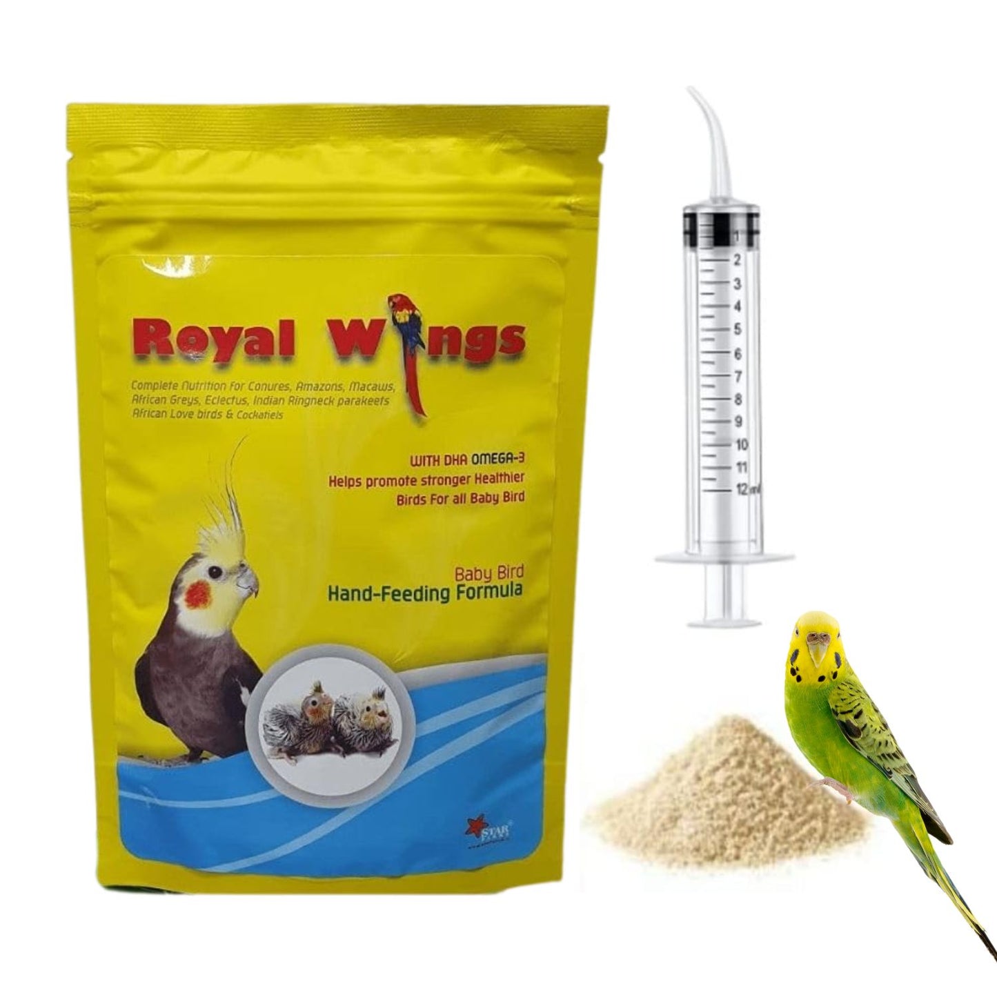 Star Farms Royal Wings Hand Feeding Formula With Hand feeding syringe