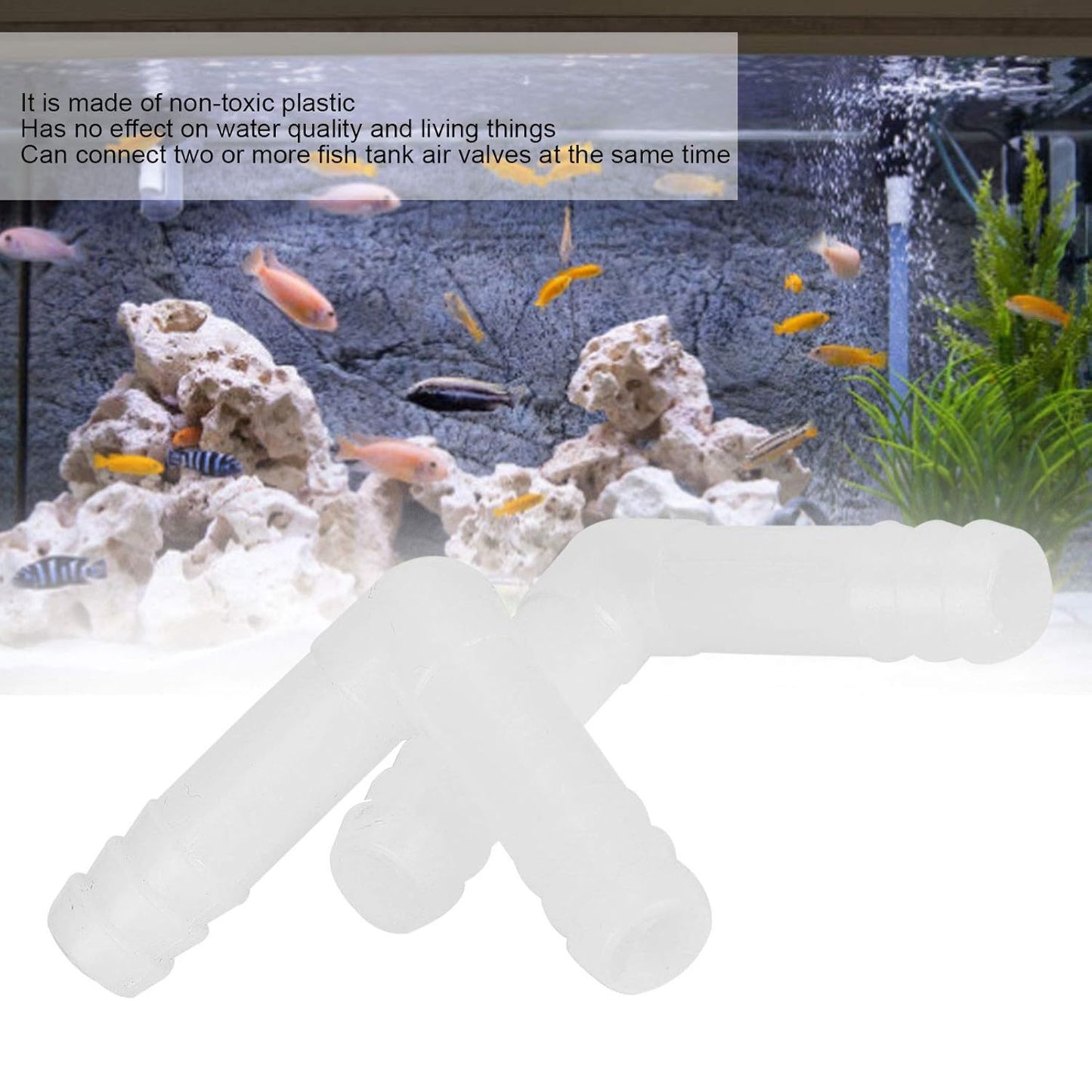 20Pcs (White) Plastic Aquarium Tubing Connectors