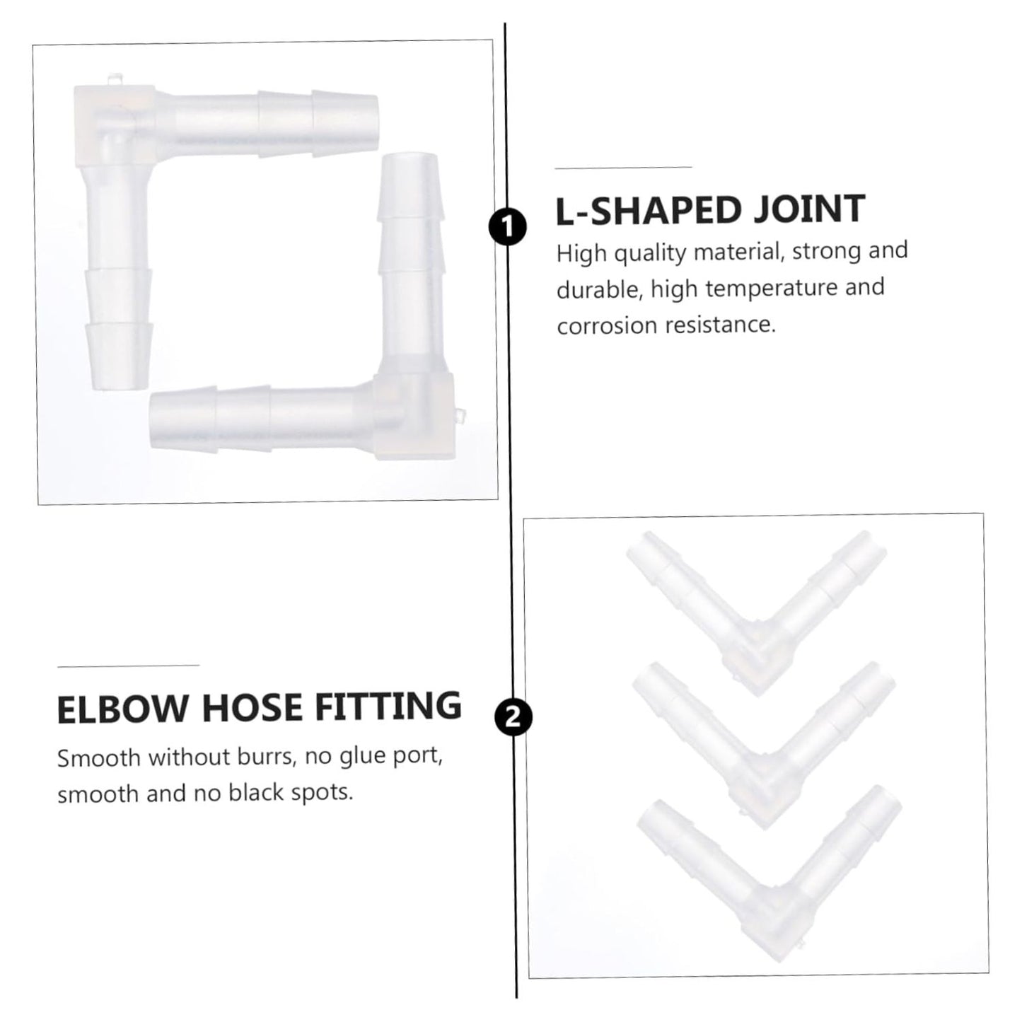 20Pcs (White) Plastic Aquarium Tubing Connectors