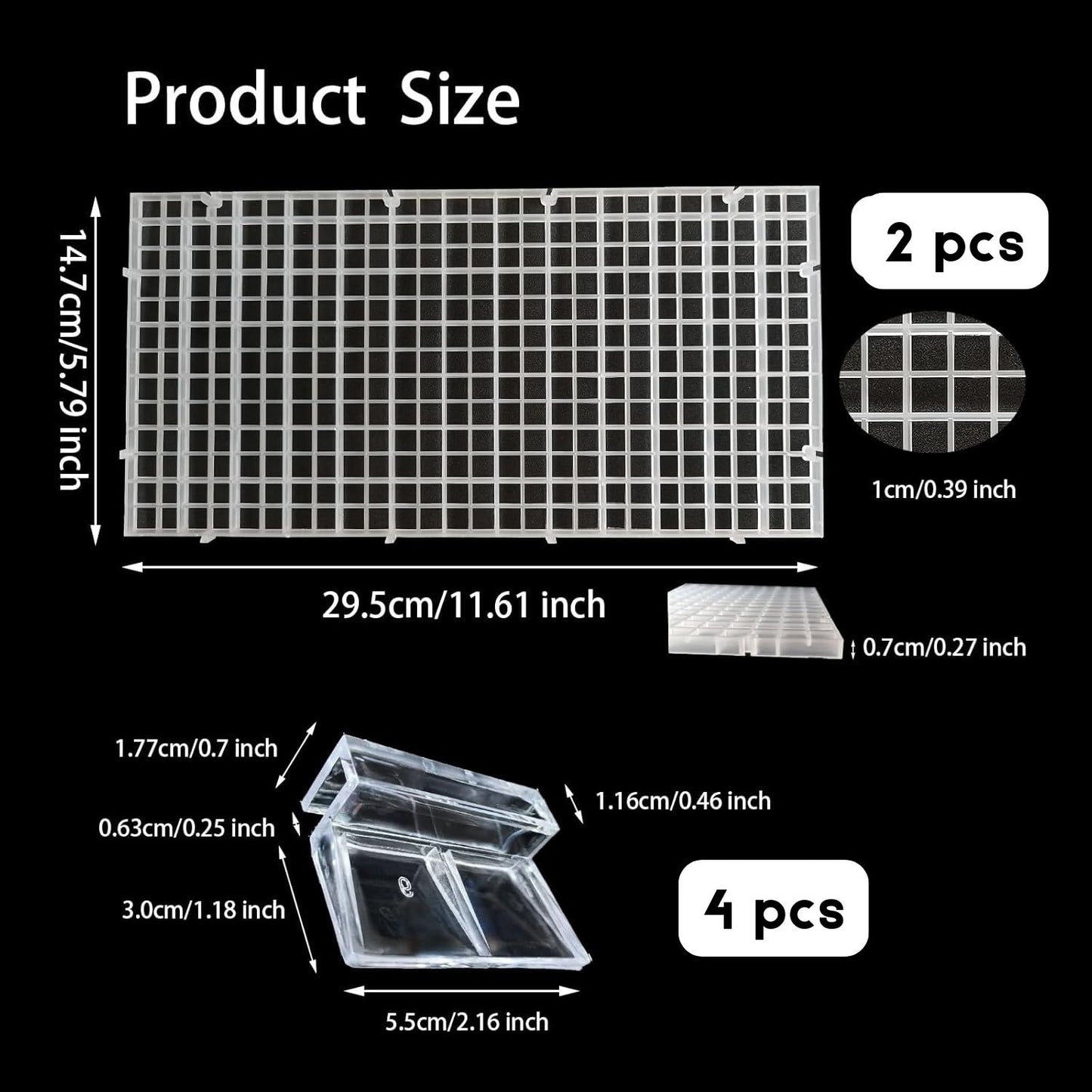 Petzlifeworld White Plastic Divider Panel Separator Grid Isolation Board and Aquarium Fish Tank Glass Clossing Top Lid Cover Support Clip Clamp