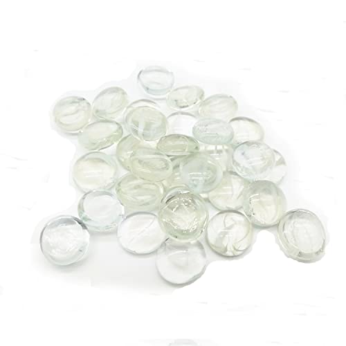 PetzLifeworld Flat Bottom Transparent Glass Peebles for Aquarium and Vase Decoration (250g)