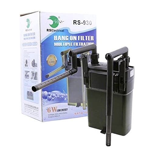 Rs Electrical RS-930 External Hang on Back Cannister Filter Multiple Stage Filtration(Suits Upto 2.5Ft Tank) | Power :6W | Flow: 500 L/Hr