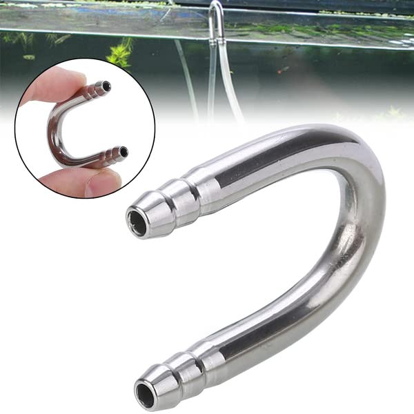 PetzLifeworld Stainless Steel Aquarium Fish Tank U Bend for Diffuser Airtube