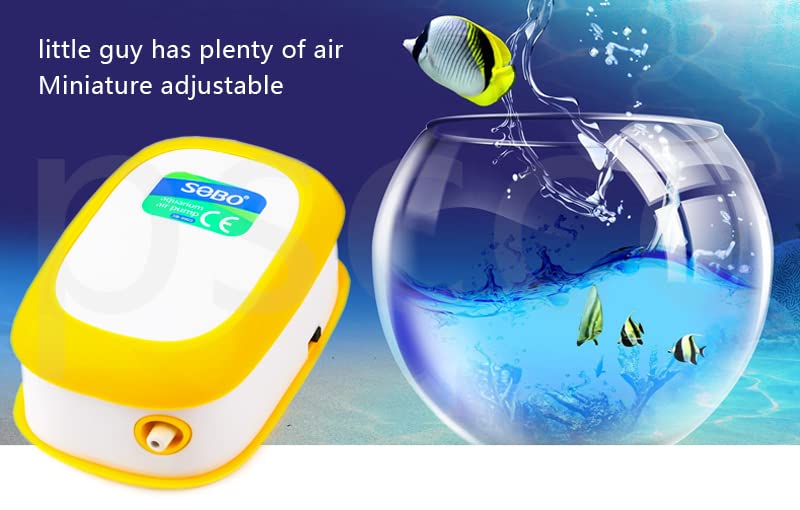 Sobo Fish Tank Mini Silent Oxygen Single Outlet Aquarium Air Pump with 2 Meter Air Tube and 1 Air Stone (SB-9903)