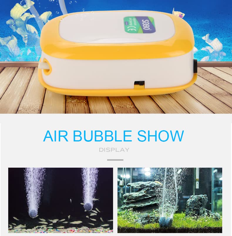 Sobo SB-9905 Fish Tank Mini Silent Oxygen Dual Outlet Aquarium Air Pump | Power: 4.2W | Flow : 2 x 5.5L/Min