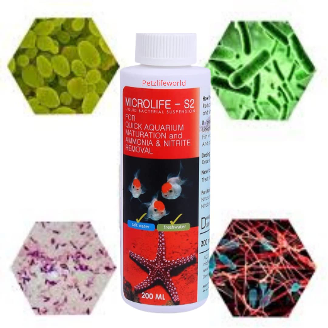 Aquatic Remedies Micro Life S2 Beneficial Bacteria Liquid Bacterial Suspension for Quick Aquarium Maturation and Ammonia and Nitrite Removal