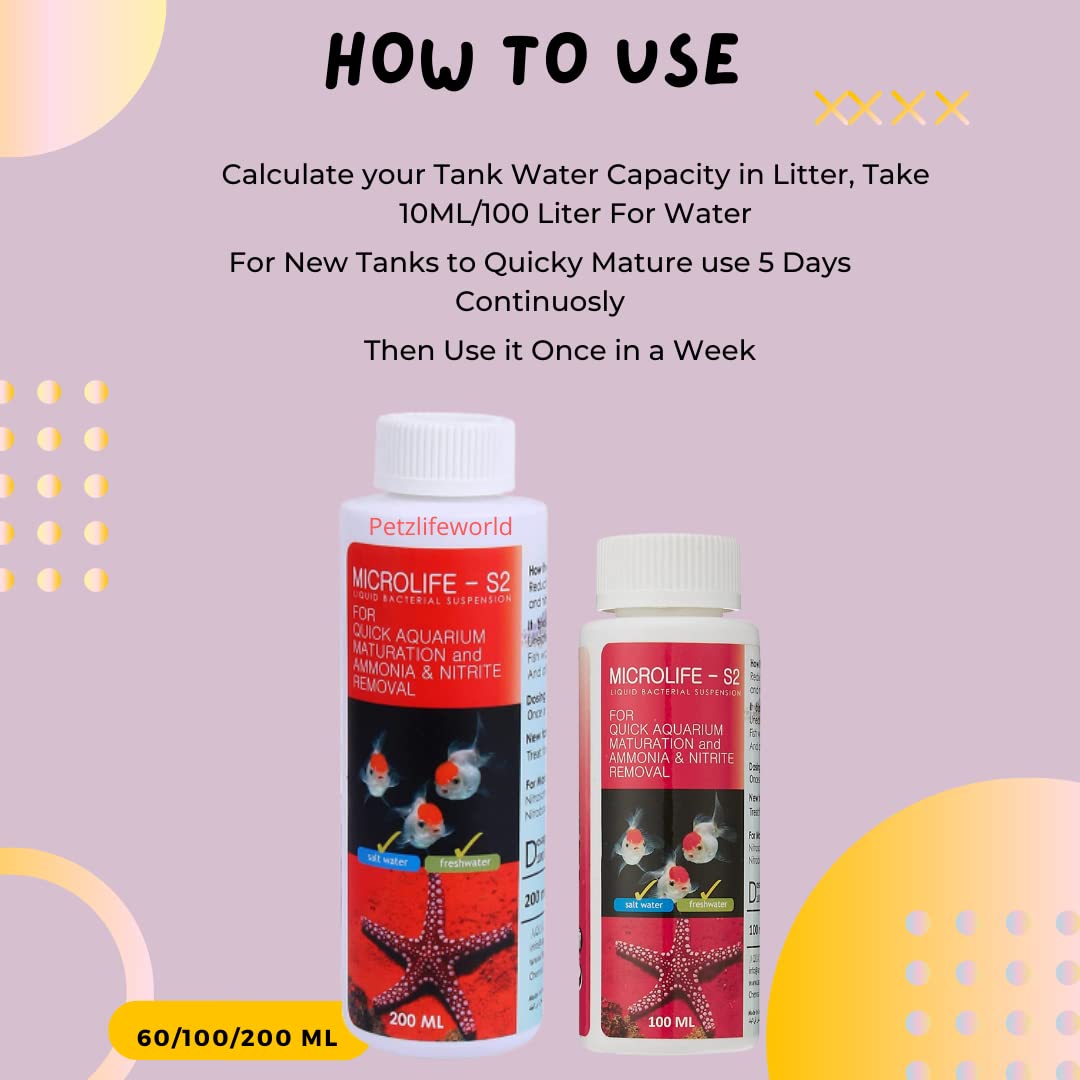 Aquatic Remedies Micro Life S2 Beneficial Bacteria Liquid Bacterial Suspension for Quick Aquarium Maturation and Ammonia and Nitrite Removal