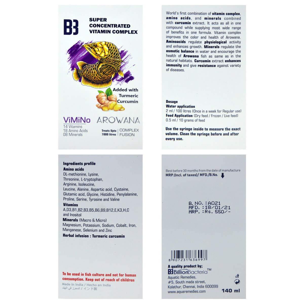 Billion Bacteria by Aquatic Remedies ViMiNo Arowana 140ml - PetzLifeWorld