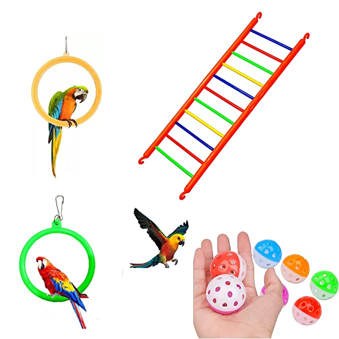 Petzlifeworld Bird Cage Hanging Ring Swing Toy (2 Pcs) Plastic