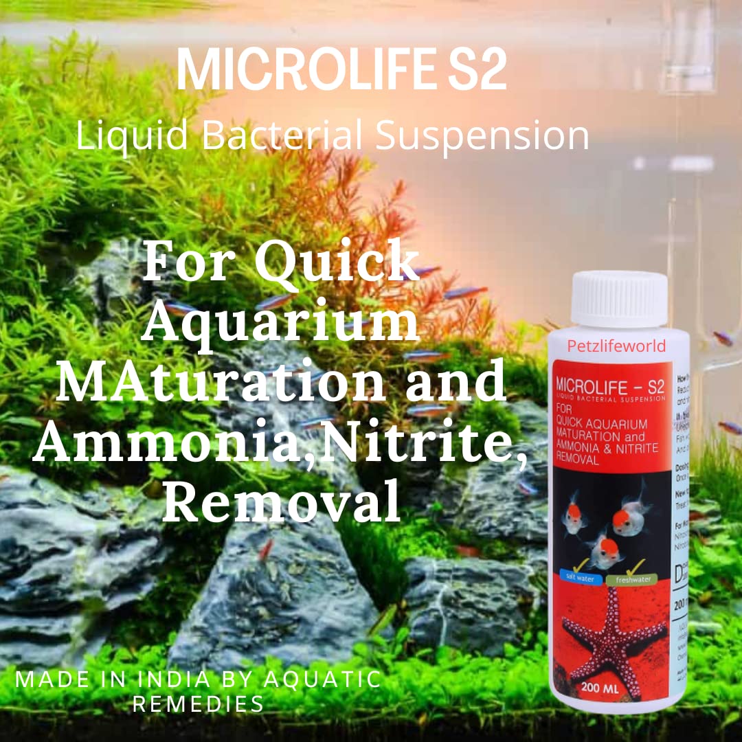 Aquatic Remedies Micro Life S2 Beneficial Bacteria Liquid Bacterial Suspension for Quick Aquarium Maturation and Ammonia and Nitrite Removal