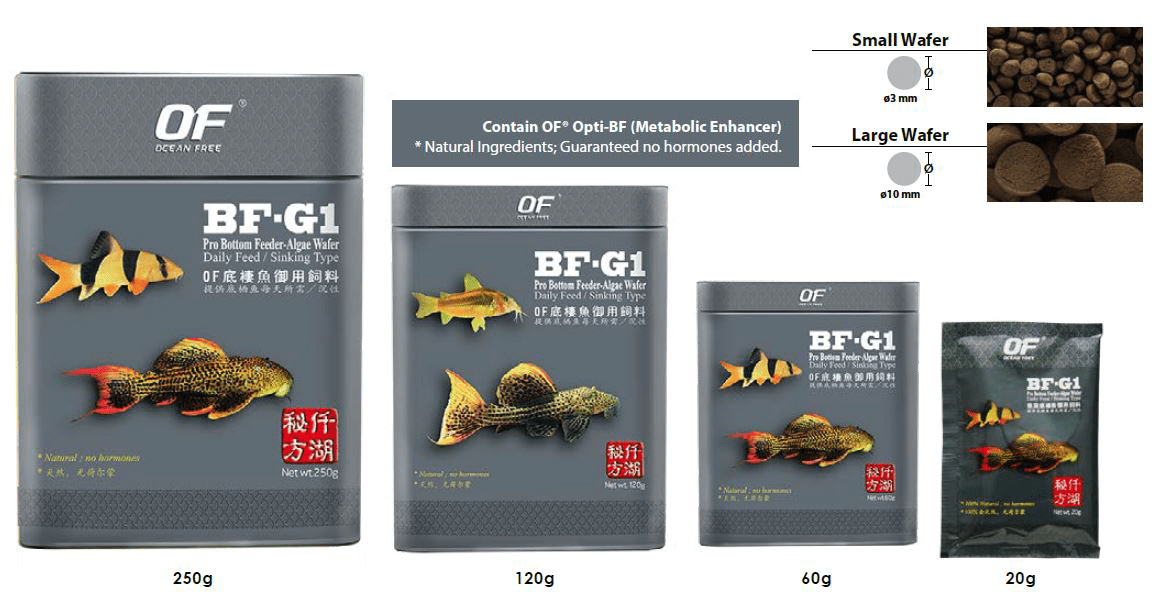 Ocean Free Bottom Feeder Algea Wafer Pleco Sinking Fish Food BF-G1 | 60g