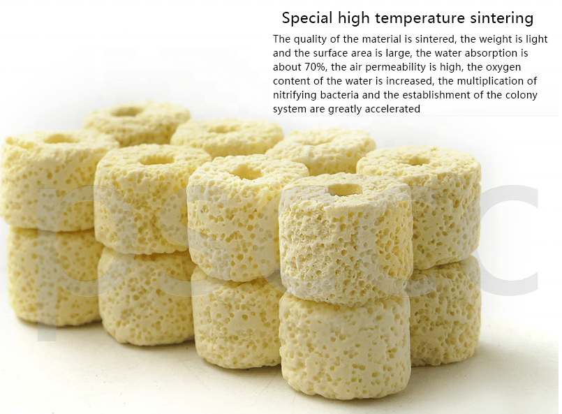 Infrared High Porus Aquarium Filter Media Yellow Bio Ceramic Ring - PetzLifeWorld