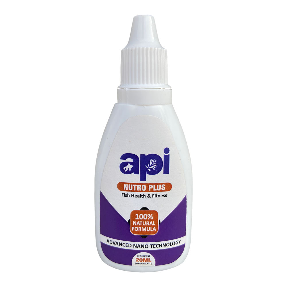API Nutro Plus 100% Natural Fish Feed Additives Vitamins For Aquarium Fish's Health & Fitness 20ML (Pack of 2)