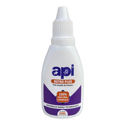 API Nutro Plus 100% Natural Fish Feed Additives Vitamins For Aquarium Fish's Health & Fitness 20ML (Pack of 2)