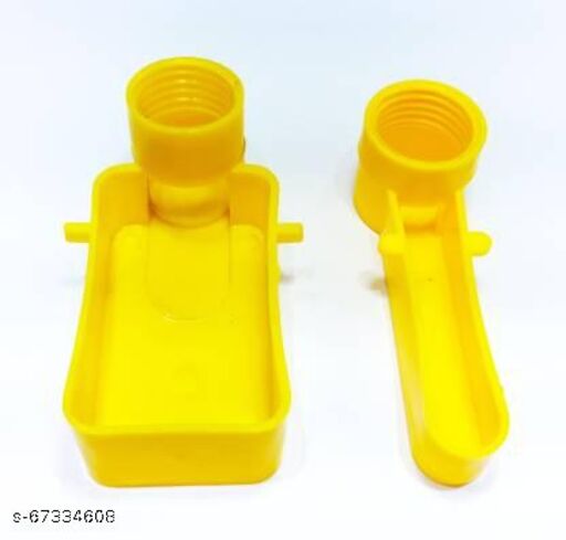 Petzlifeworld Bird Cage Feeder Drinker Cups for Any Bottle Use with Free Bottle Holder Rings Yellow (Pack of 3) Caged Bird Feeder (Yellow)