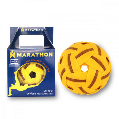 petzlifeworld Marathon MT-908 International Male Competition Sepak Takraw Ball | Rubber Skin Rattan-Style | Durable & Lightweight | Made in Thailand | Official Size for Athletes, Teens & Adults