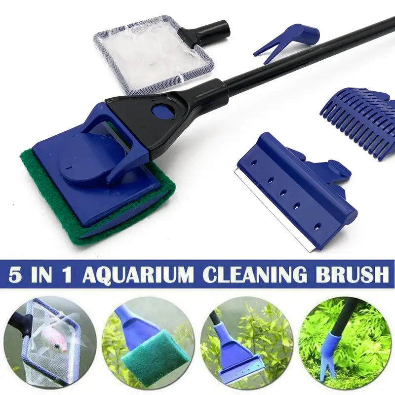 Bluepet 5 in 1 Aquarium Cleaning and Maintenance Kit with Fish Net/Algae Scrapper