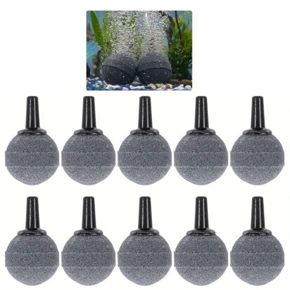 VAYINATO® 1 Inch Grey Ball Shaped Aquarium Air Stone Pack of 10 – Oxygen Diffuser | Bubbler Stones for Fish Tank, Hydroponics, Aeration by Petzlifeworld