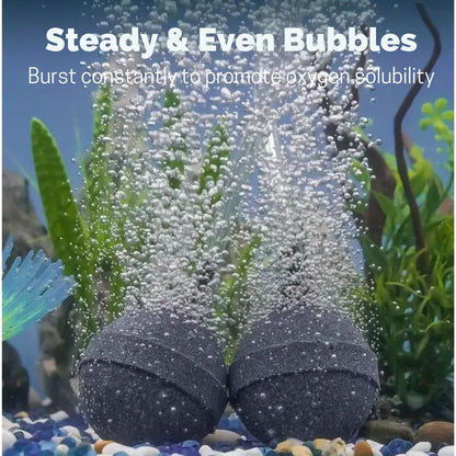 VAYINATO® 1 Inch Grey Ball Shaped Aquarium Air Stone Pack of 10 – Oxygen Diffuser | Bubbler Stones for Fish Tank, Hydroponics, Aeration by Petzlifeworld