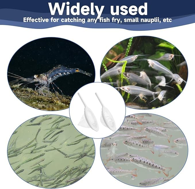 Petzlifeworld  2 Pcs Brine Shrimp Separator Filter Net Set – Dual Mesh Nets (80 & 200), DIY Hatchery Accessories – for Aquarium Fish Feeding, Eggshell Removal & Baby Shrimp Collection