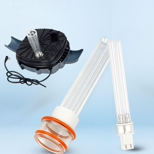 PetzLofeWorld Sun-Sun 304B Cannister Spare 9 Watts UV Light with Protective Glass Combo – Removes Water Cloudiness, Algae Control & Water Sterilization | Easy Installation