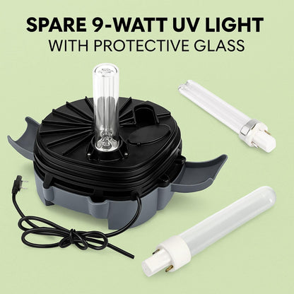 PetzLofeWorld Sun-Sun 304B Cannister Spare 9 Watts UV Light with Protective Glass Combo – Removes Water Cloudiness, Algae Control & Water Sterilization | Easy Installation