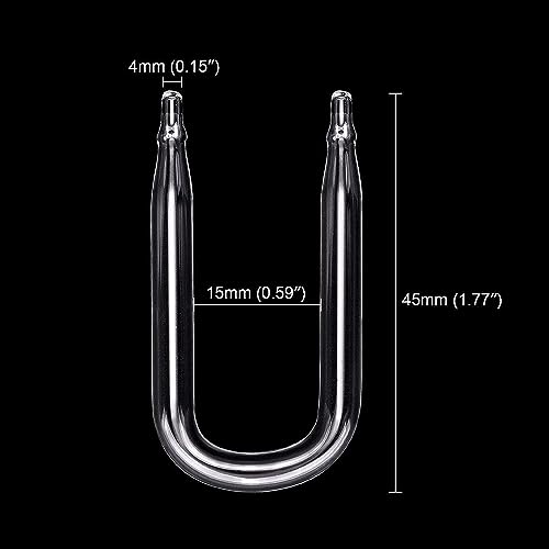 PetzLifeWorld Clear Glass U Shape Bend for Aquarium Fish Tank Air and Co2 Tube Not to Bend in Rim 15MM Suits Upto 12MM Glass (Pack of 1 U Bend)