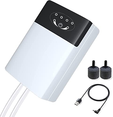 PetzLifeworld Premium White Two Way Air Pump AC/DC - VY-298|with Air Tube and Air Stones |for Aquarium, Fishing and Power Outage|With USB Plug Can Connect With Mobile Charger or Laptop Or Car Chargera