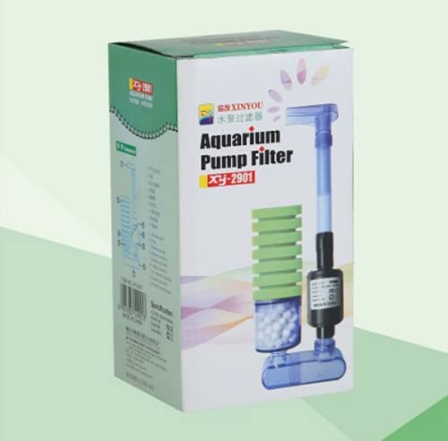 Xinyou XY-2901 Aquarium Green Sponge Filter with Pump and Bio Filter Media | 5W | 450L/H | Single Vertical Sponge)